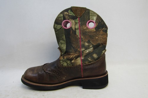 Botas de Vaquero Ariat Fatbaby Mujer Talla 10 B Camufladas Cuero Marrón Buckaroo Stockman - Imagen 2 de 11