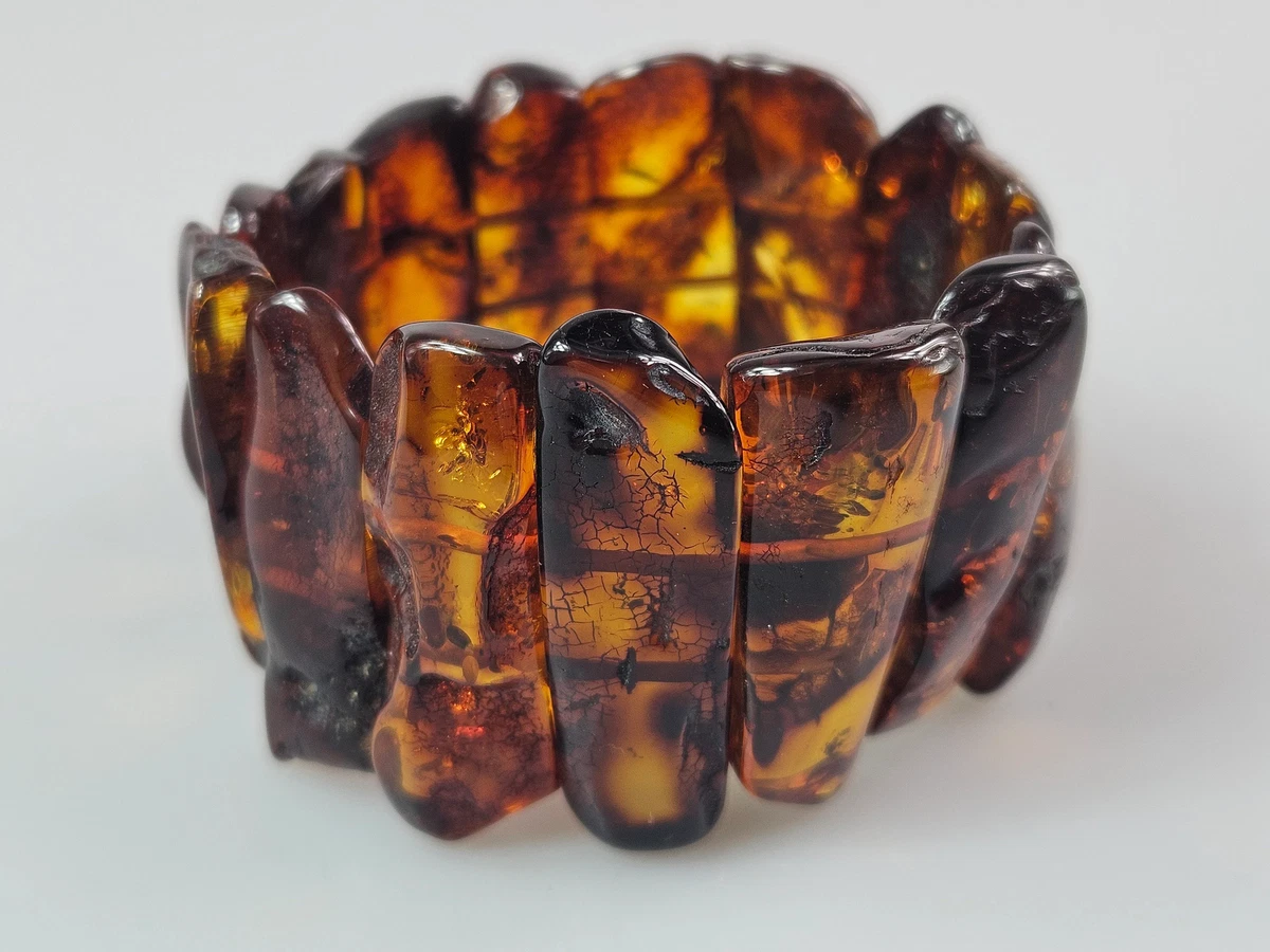Baltic Amber Bracelet Raw Healing Gemstone Armband Large Big