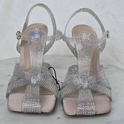 philancia zara heeled sandals with rhinestone straps
