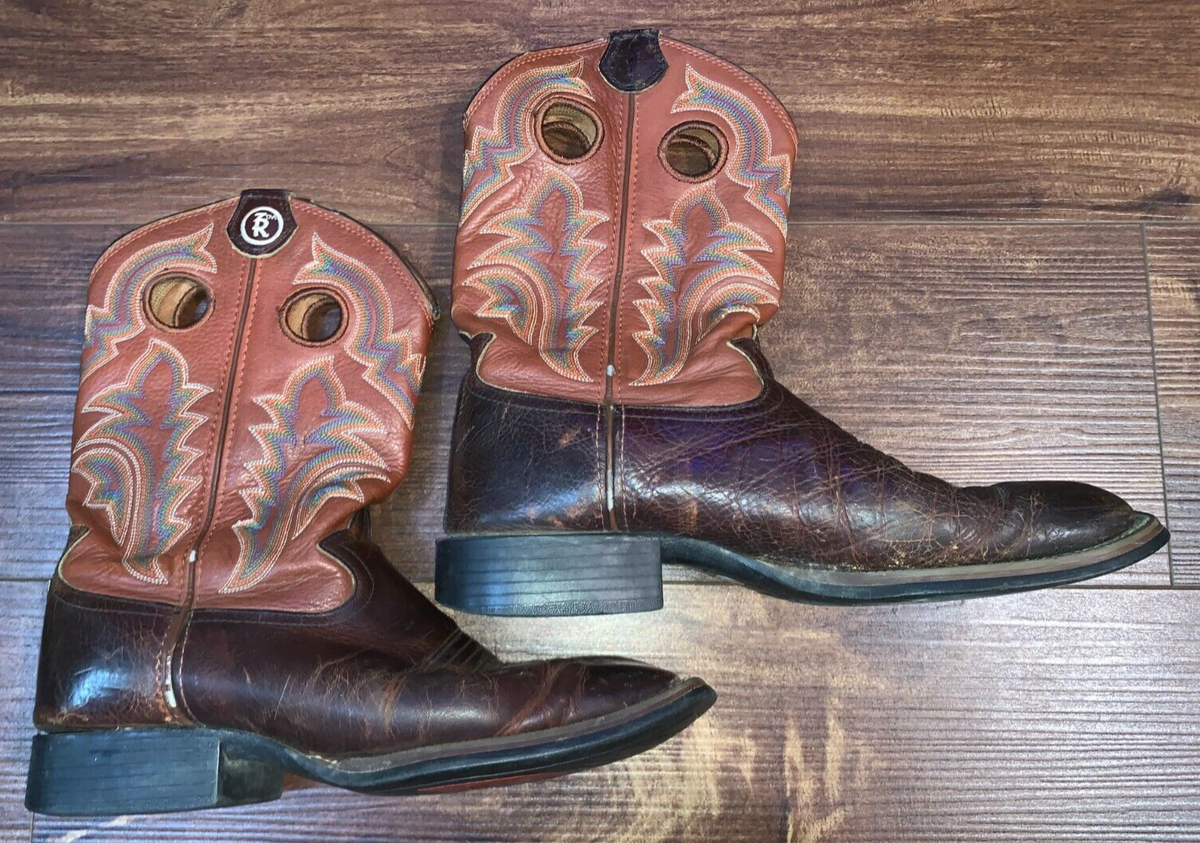 Tony Lama western boots vintage 革靴 ローファー Tony Lama 3R Western Red/Brown Square Toe Leather Boots Men's 8 D
