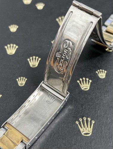 Rolex Date Herren 14K Gelbgold & Stahl 19 mm Auster gefaltetes Band 7835 ""257" Enden - Bild 9 von 9