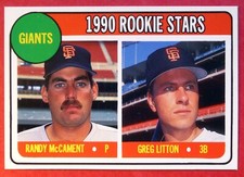 1990 Topps Randy McCament & Greg Litton #16 Baseball Card Magazine 1969 Style 