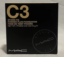 MAC Studio Fix Powder Plus Foundation Shade C3 Full Size 15g Original Formula
