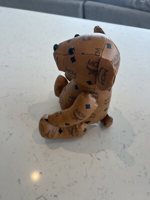MCM Limited Bear Leather Plush Doll Stuffed Tan Toy Limited