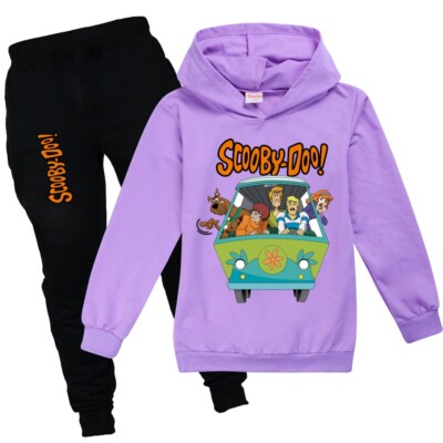Neue Jungen Mädchen SCOOBY-DOO Casual Cartoon Sweatshirt Hoodies Tops+Hosen Sets