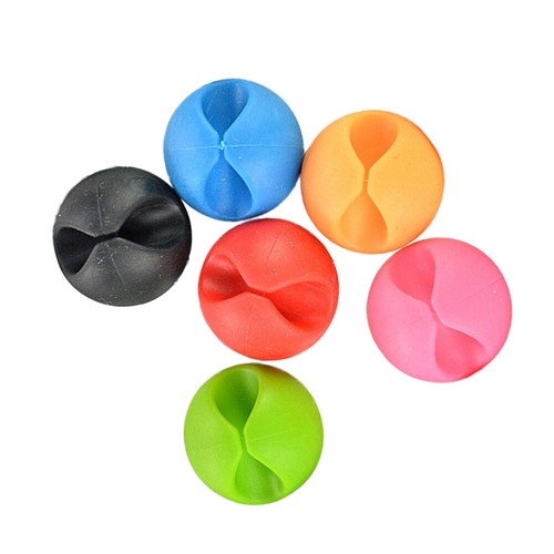 24 pièces organisateur de clip de câble de bureau coloré à fente unique gestion du cordon de table - Photo 6/11