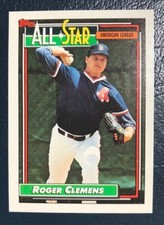 1992 Topps Roger Clemens All-Star Card#405. Excellent