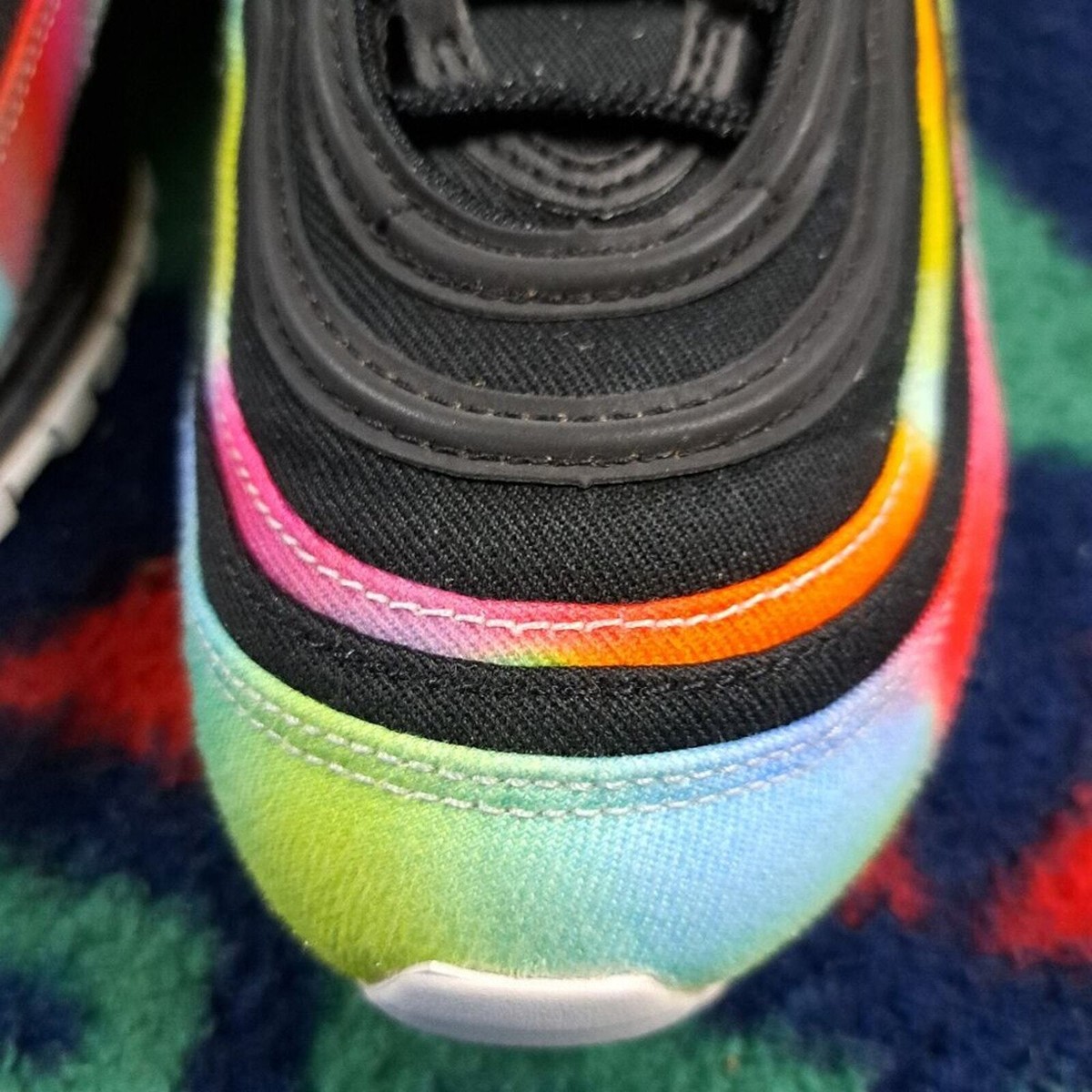 Nike Air Max 97 Tie Dye Black Multicolor Rainbow CK0841-001 Mens 8