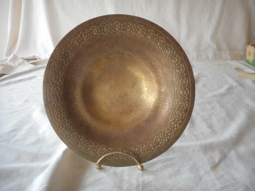 Tiffany Studios New York Dore Bronze Etched Low Bowl #1707  Circa 1900-1910