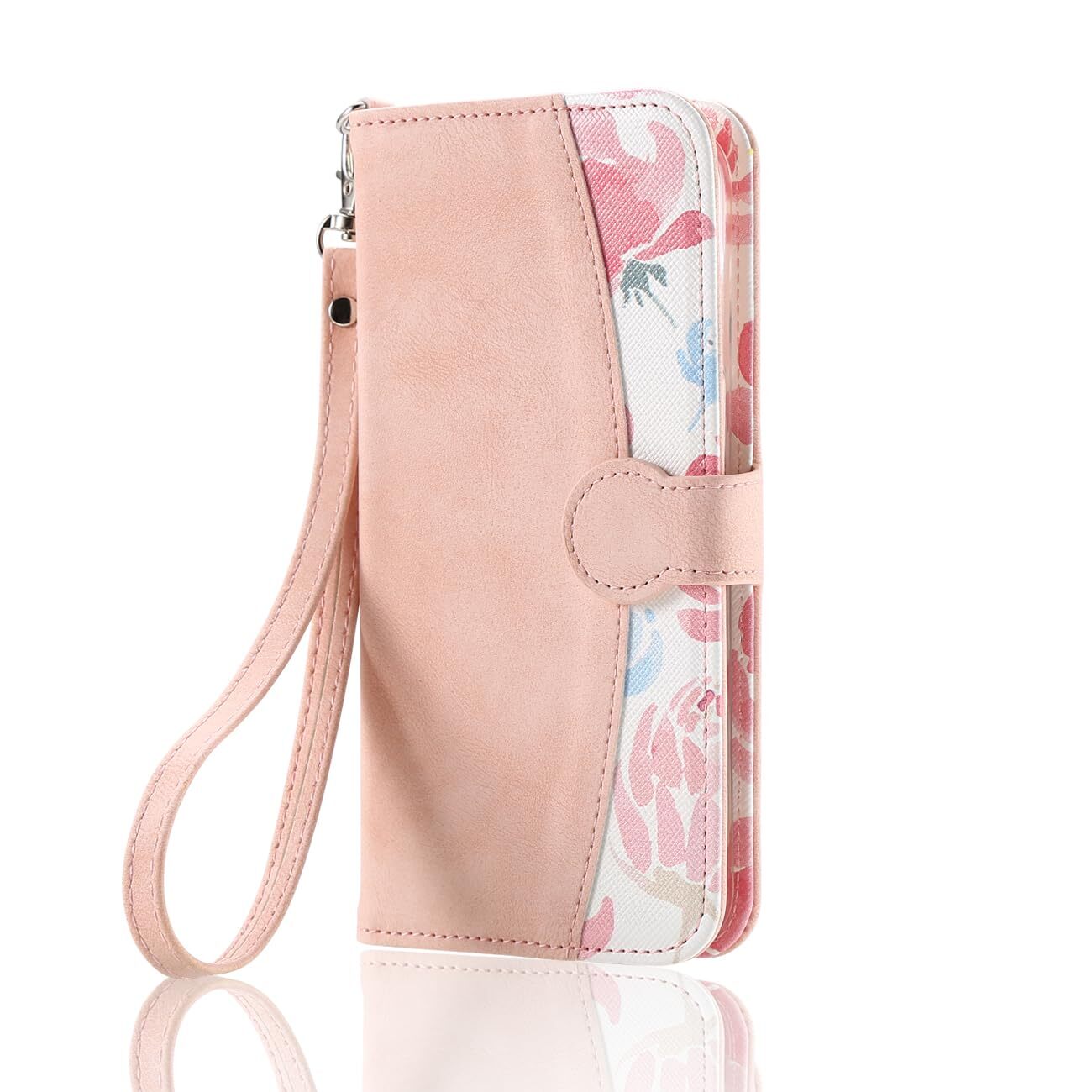 for iPhone 14 Notebook type smartphone case Lovely tulip flower pattern Lig 80