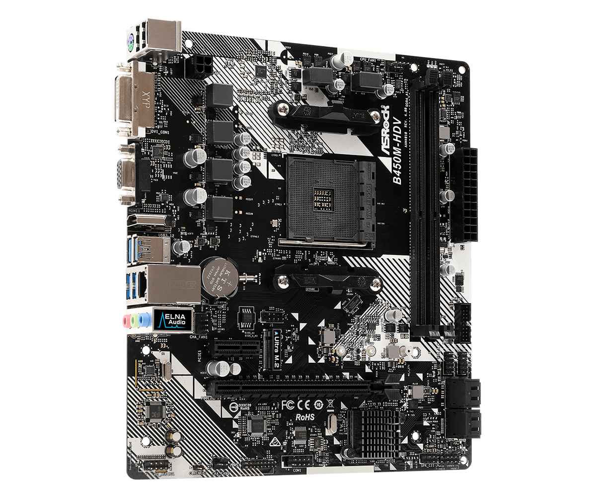 For ASROCK B450M-HDV R4.0 Motherboard Supports R5 2400G 2600X DDR4
