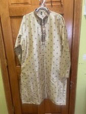 Men's Indian /Pakistani tunic Designer Kurta Panjabi Wedding Party wear Size 44  