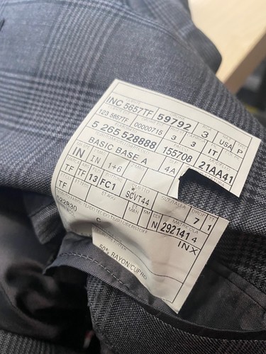 Tom Ford Básico Base A Gris Cuadros 100% Lana 2 PC Chaqueta Pantalones Talla 38R - Imagen 11 de 11