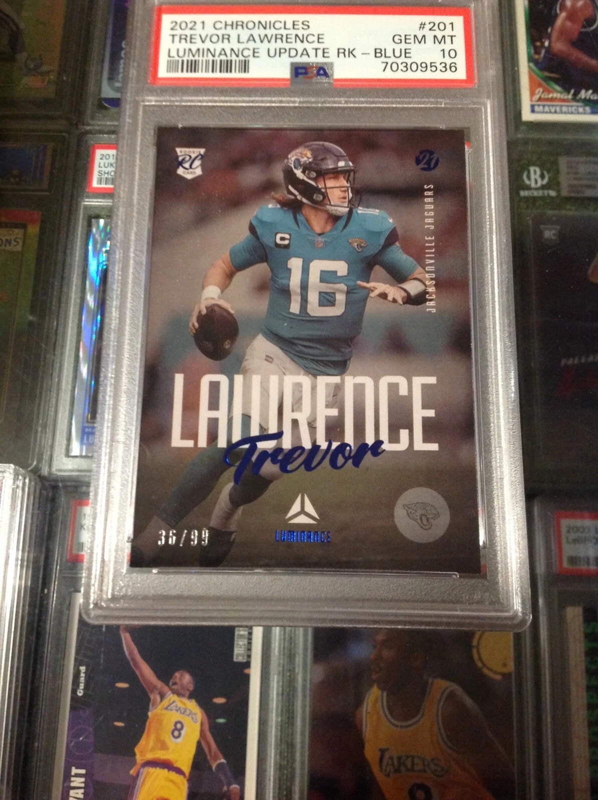 Trevor Lawrence Panini Chronicles Luminance Update Rookies #201 Blue