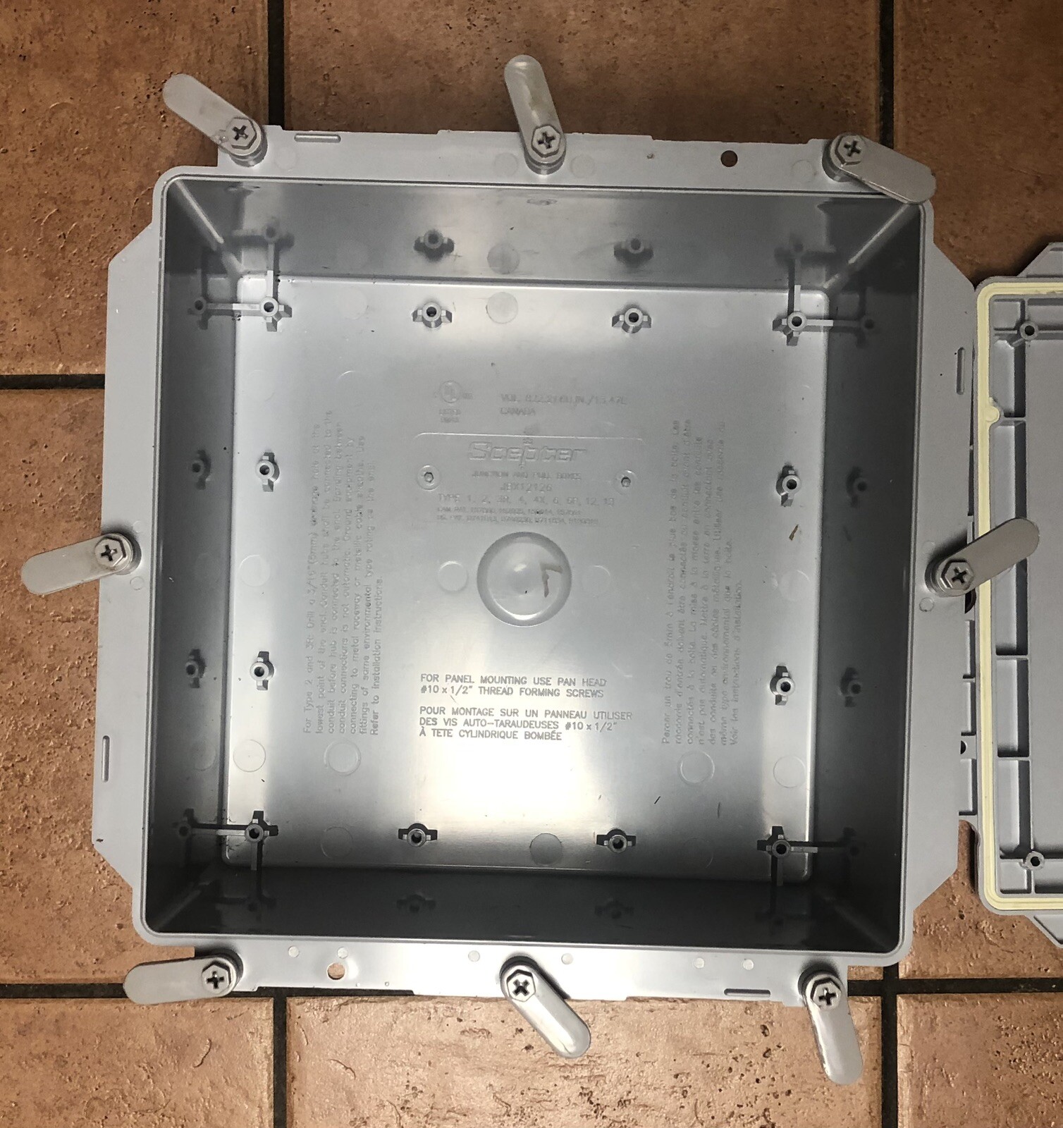 SCEPTER JBX12126 Junction Pull Box PVC 12" x 1 2" x 6" Waterproof