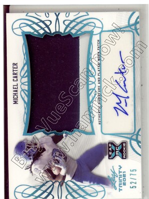 michael carter rc rookie draft auto jersey patch carolina tar heels college #/75