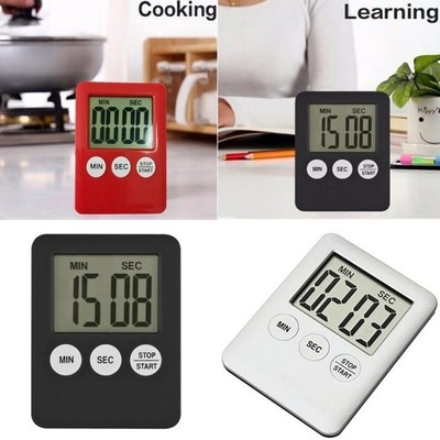 1.8'' Digital LCD Kitchen Count Timer Count-Down/Up Clock Alarm Magnetic Reminder