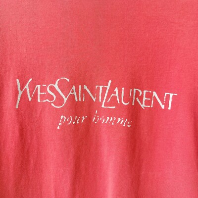 Vintage YSL Yves Saint Laurent T-Shirt in Faded Tomato Red Size