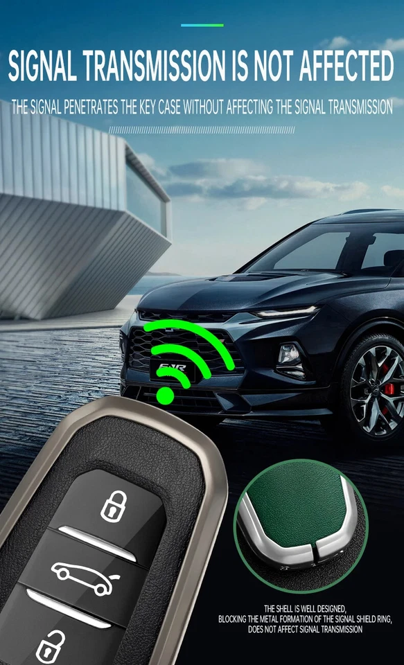 Leather Key Fob Cover Case Shell For Peugeot 2008 3008 4008 5008 301 508 308 HOT - Image 4 of 4