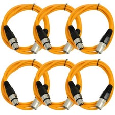 6 Pack of 6 Foot Orange XLR Patch Cables PA/DJ Mic Cords