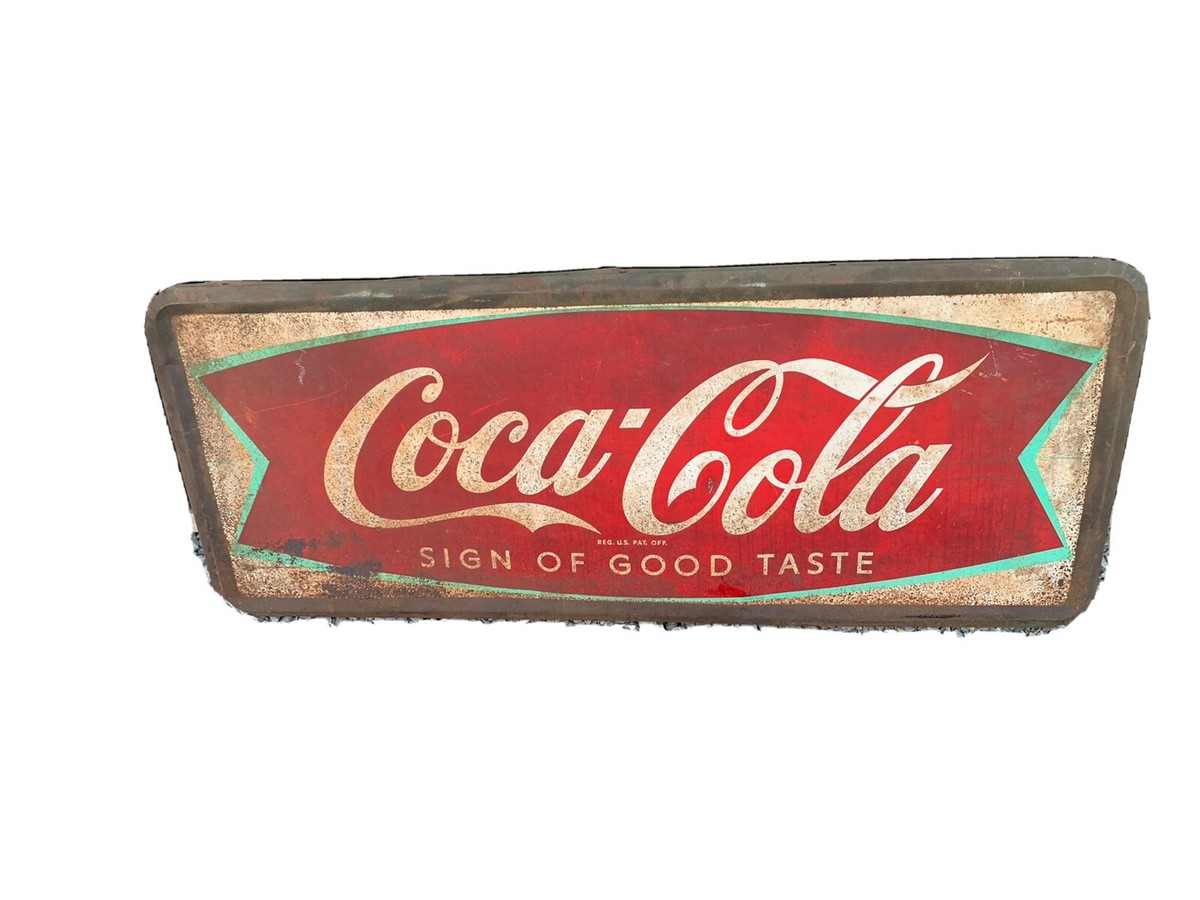 Coca-Cola レトロ看板 昭和レトロ 超希少 1970年代 コカコーラ 大型看板142x81㎝ コカ