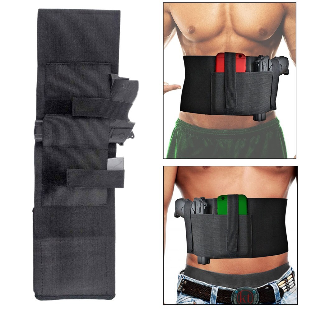 Tactical Belly Band Holster Concealed Carry for Right/Left Hand with Mag Holder-image