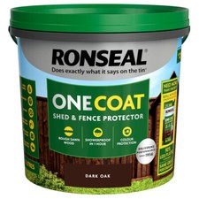 Ronseal One Coat Shed & Fence Protector Waterproofs Paint - Dark Oak 5Ltr