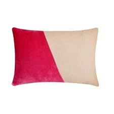 Fuchsia Lumbar Pillow Cover, 12"x16" Velvet Cushion-Velutinous Fuchsia