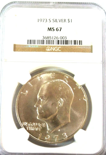 1973 S Silver Eisenhower $1, NGC Graded MS 67