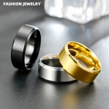 Tungsten Carbide Wedding Band Ring Brushed Silver Black Gold Mens Jewelry 6-14