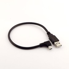 1x USB 2.0 A Male to 90 Degree Left Angled Mini USB Male Data Charging Cable 1FT