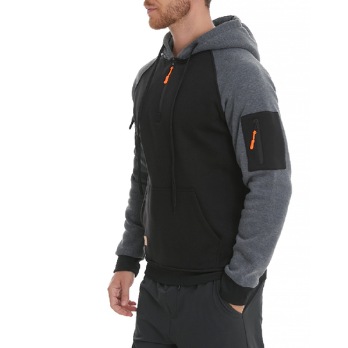 Sudadera con Capucha Para Hombre Otoño Invierno Cremallera Deportiva Sudadera con Capucha Bolsillo en el Brazo Top Sudaderas Informales - Imagen 17 de 27