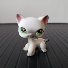Littlest Pet Shop LPS 125 Gray Short Hair Cat Green Eye Pink Ears Kitty Gift