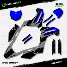 Gray & Blue Slick Racing Graphics Kit fits 19-24 Kawasaki KLX140 KLX 140 Decal