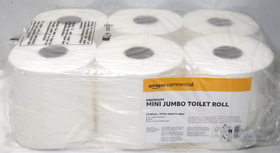 Commercial Toilettenpapier, 1-lagig Mini Jumbo Rolle, 12er-Pack Rollen, 557 Blat