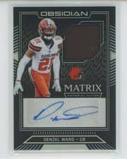 2019 Obsidian #MMA-DWA Denzel Ward Jersey Patch Autograph /100