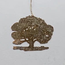 Gold Tone Metal Tree of Life Ornament Hanging Decoration