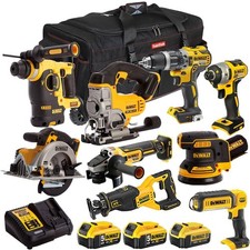 Dewalt 18V XR 9 Piece Combo Tool Kit with 3 x Battery Charger & Bag T4TKIT-1637