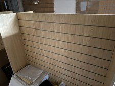 H Shape Slatwall With Plastic Inserts Light Oak Heavy Duty