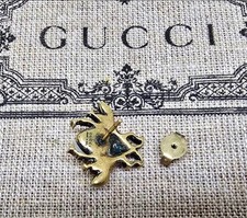 GUCCI Crystal Bee Earring Single Ear Glass Pearl Interlocking G Logo 15mm x 18mm