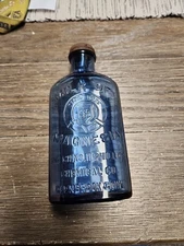 Milk of Magnesia Cobalt Blue Medicine Bottle The Chas H Phillips Chemical Co Vtg