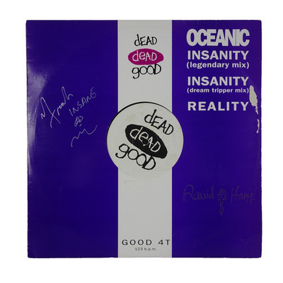 Oceanic - Insanity 12'' (Vinyl) GOOD4T Single Signed by Frank, Harry, Jorr VG+/VG