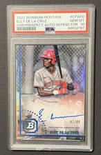 2022 Bowman Heritage Chrome Prospect Auto /99 Elly De La Cruz #CPA-ED PSA 10