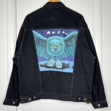 Vintage Levi's RUSH Hand Painted Denim Jacket Fly By Night Album Cover Size L