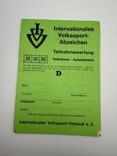 German Internationaler Volkssport-Verband (IVV) Participation Card 1978 Stamps