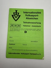 German Internationaler Volkssport-Verband (IVV) Participation Card 1978 Stamps
