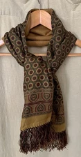 VTG Austin Reed @59”x11” Silk Wool Foulard Reversible Muffler Dress Formal Scarf