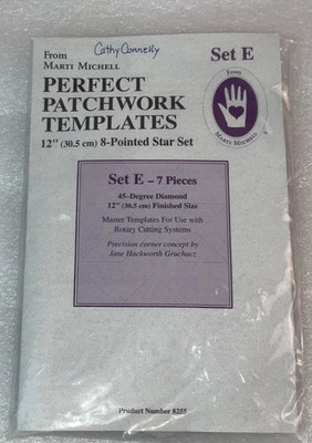 MARTI MiCHELL Perfect Patchwork Templates E 9255 8 Pointed Star 12  Finish 7 Pc