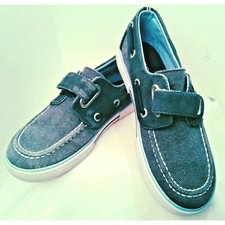 Kid's Size 12 Gray Nautica Boat Shoes Hook Loop Fastener Twin Pairs Topsiders