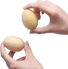 2 Pcs Natural Wood Egg Shaker Musical Percussion Instrument